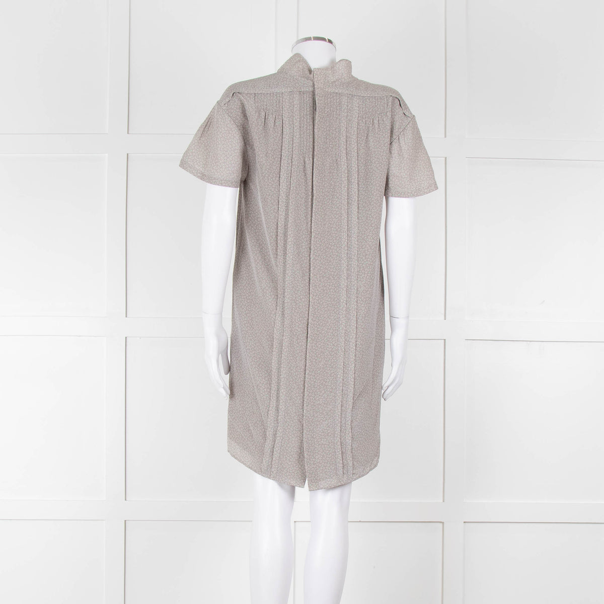 Burberry Light Grey Ditzy Floral Short Sleeve Tunic Dress