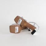 Bibi Lou Silver Strappy Block Heel Shoes