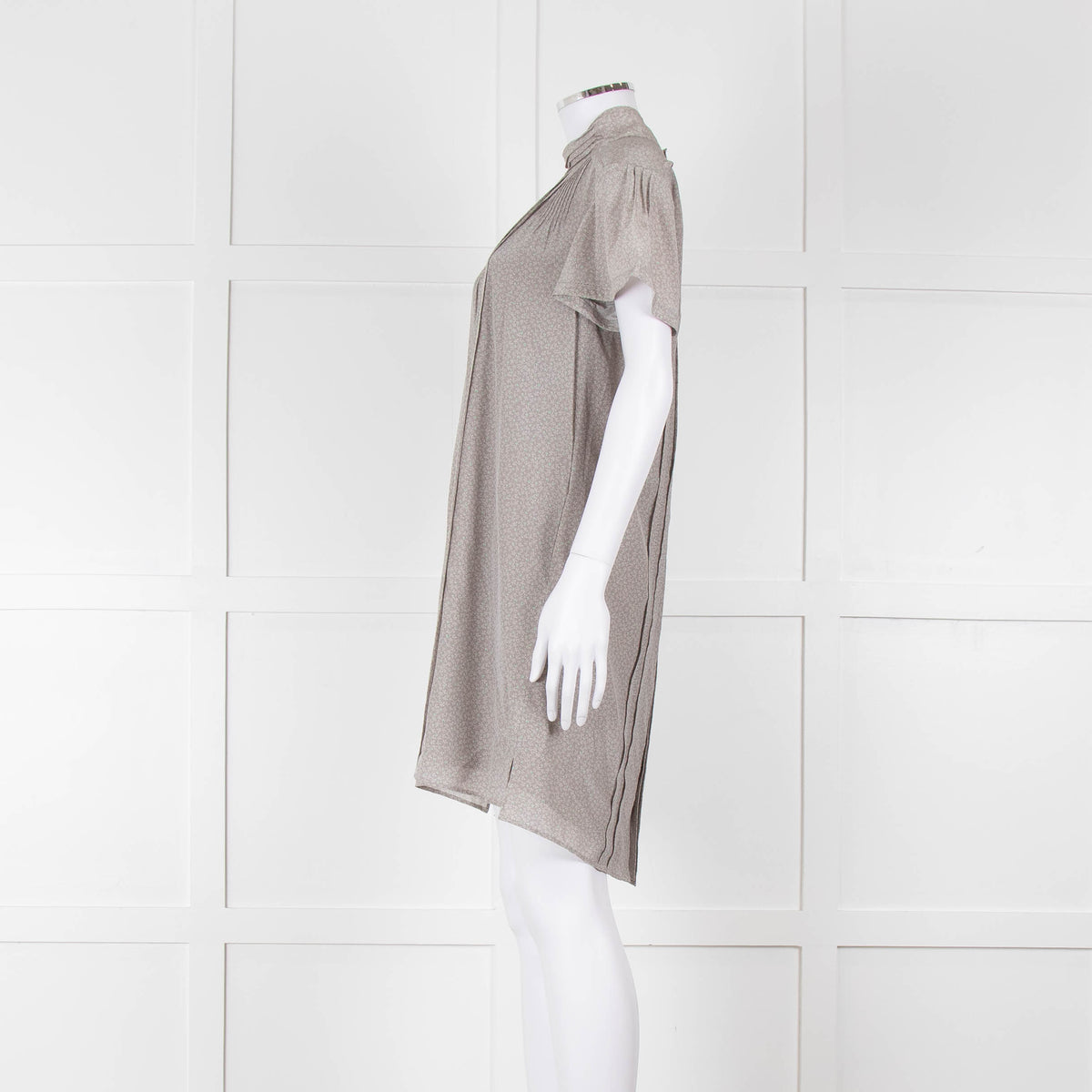 Burberry Light Grey Ditzy Floral Short Sleeve Tunic Dress