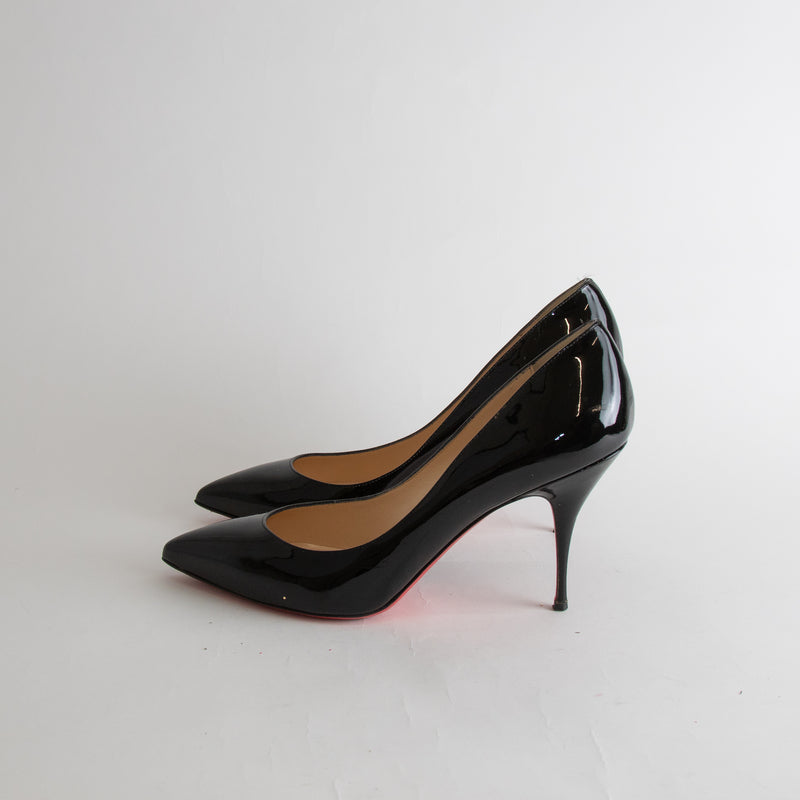 Christian Louboutin Black Patent Kate 85 Heels