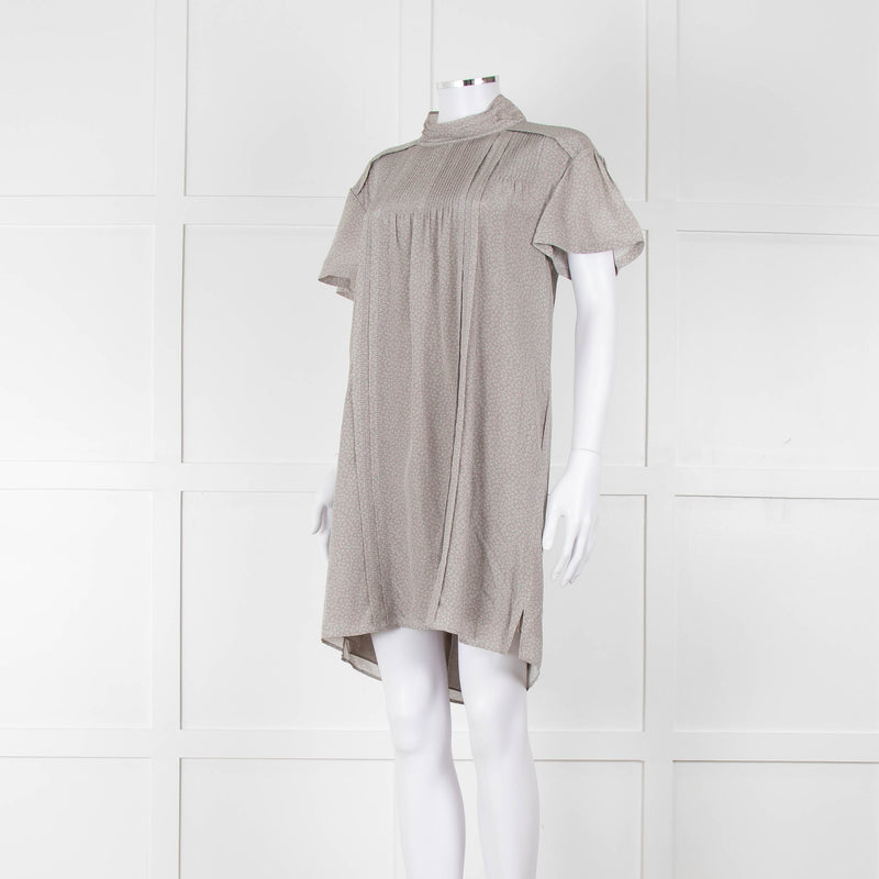 Burberry Light Grey Ditzy Floral Short Sleeve Tunic Dress
