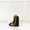 Chanel Black Lambskin Large Quilted Boy Bag with Gold Hardware