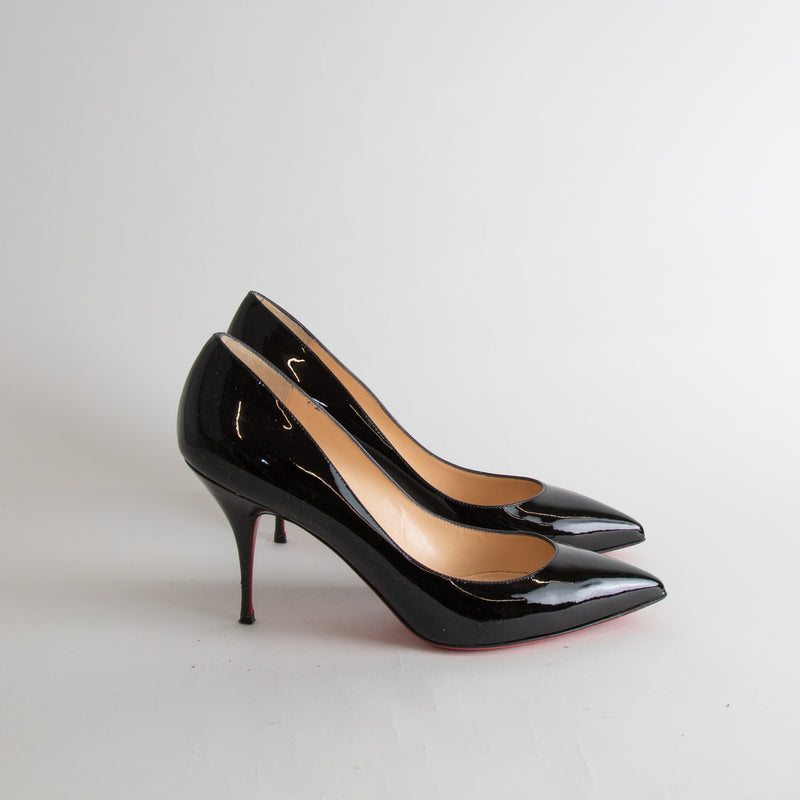 Christian Louboutin Black Patent Kate 85 Heels