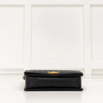Chanel Black Lambskin Large Quilted Boy Bag with Gold Hardware