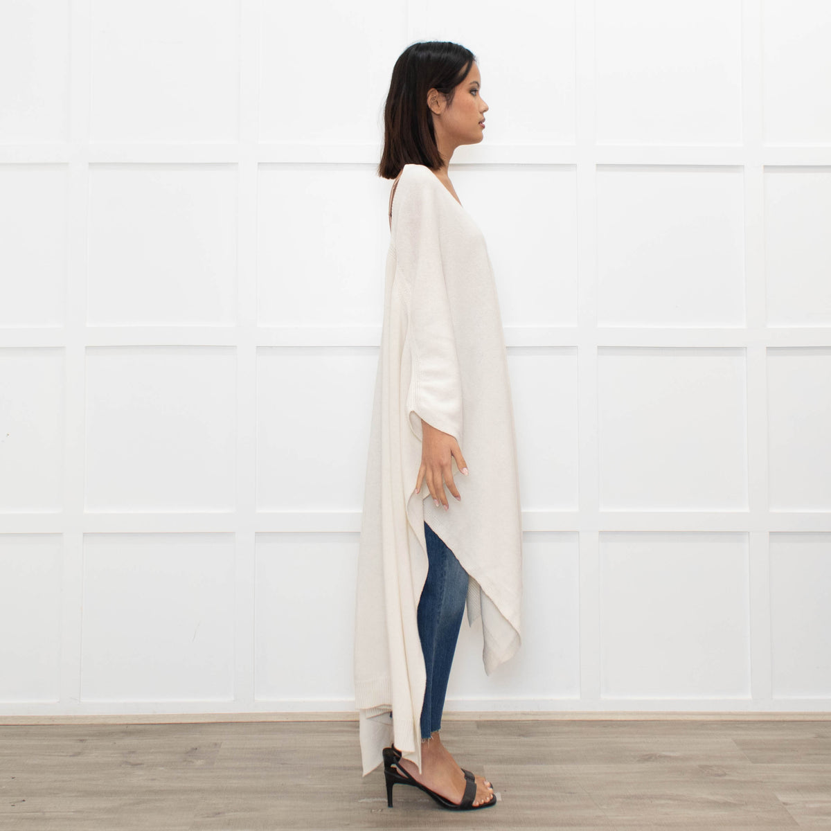 Valentino Cream Deep V Neck Cape