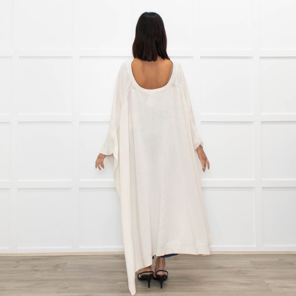 Valentino Cream Deep V Neck Cape