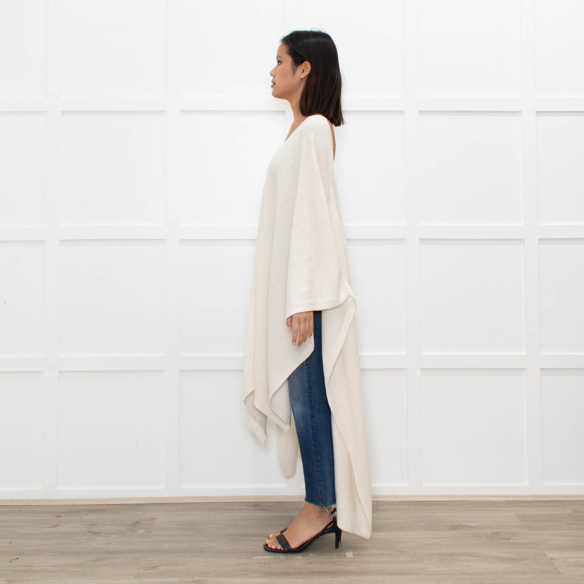 Valentino Cream Deep V Neck Cape