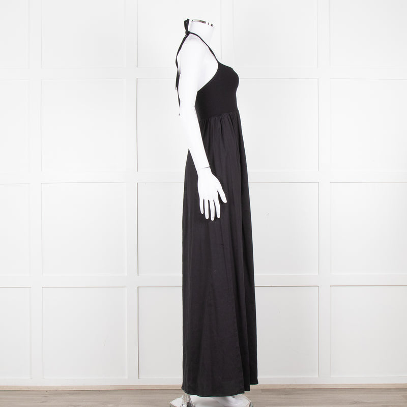 Theory Black Halter Neck Maxi Dress