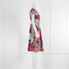 Weekend Max Mara White Red Green Floral Short Sleeve Dress