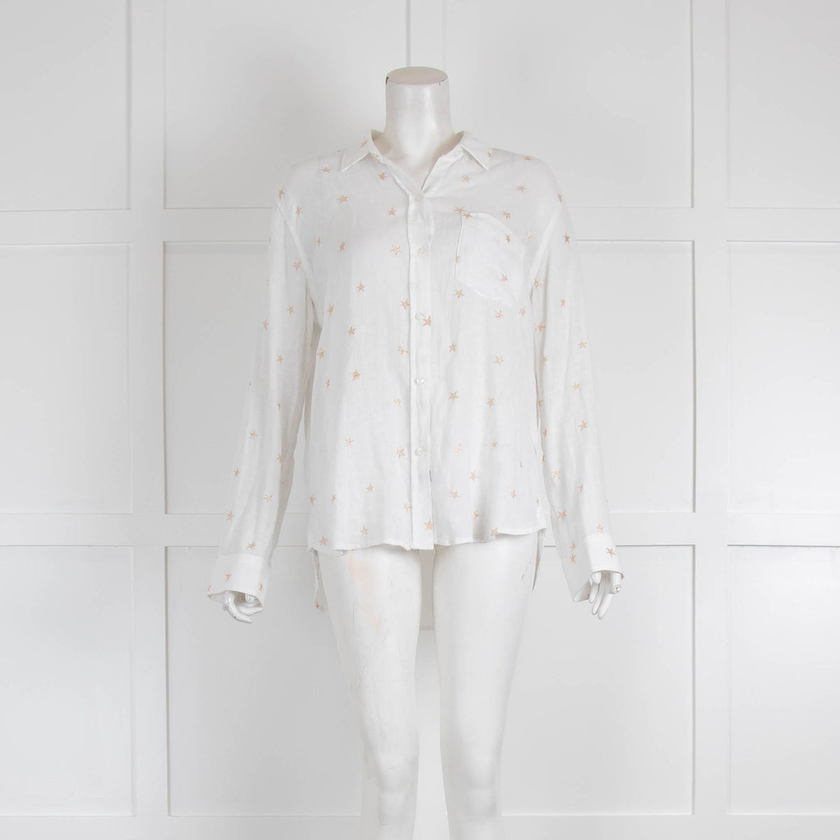 Rails White Shirt with Rose Gold Stars