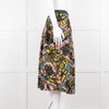 Weekend Max Mara Teal peach Yellow Floral Silk Blend Skirt