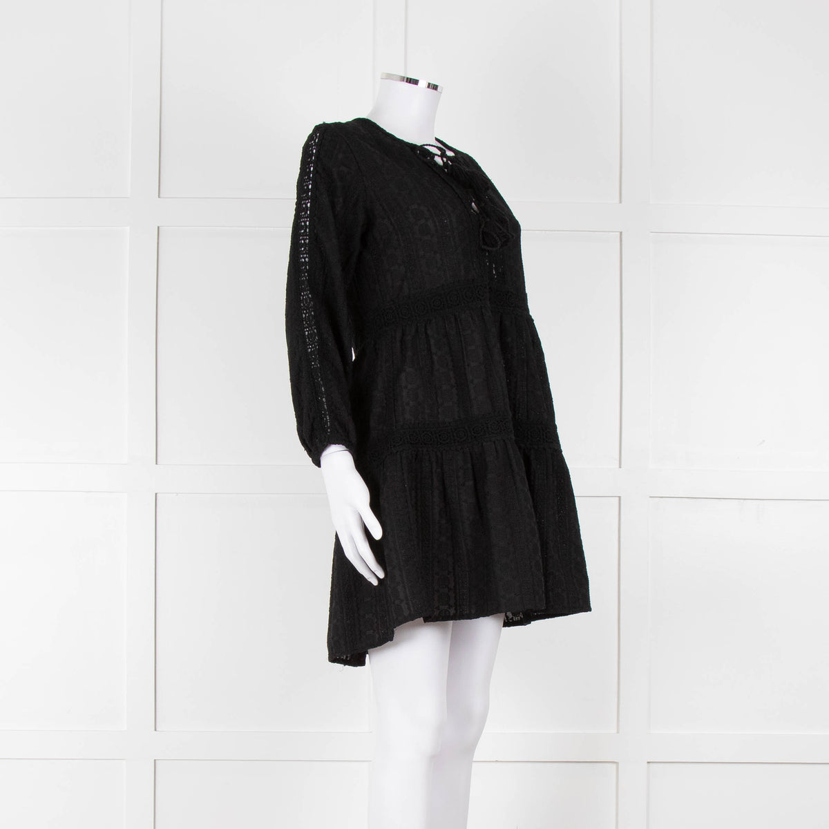 Melissa Odabash Black Short Tiered Beach Dress