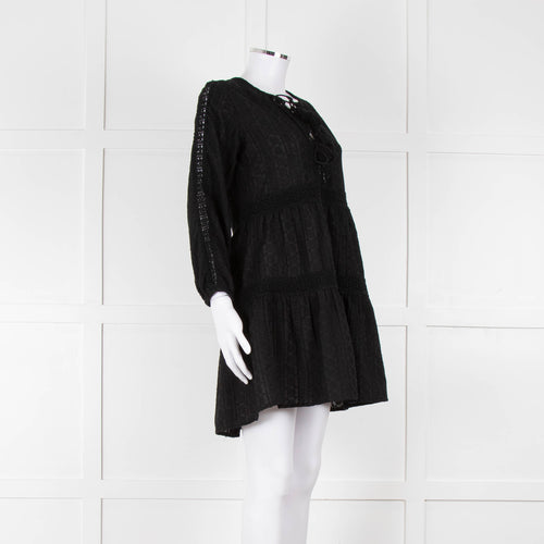 Melissa Odabash Black Short Tiered Beach Dress