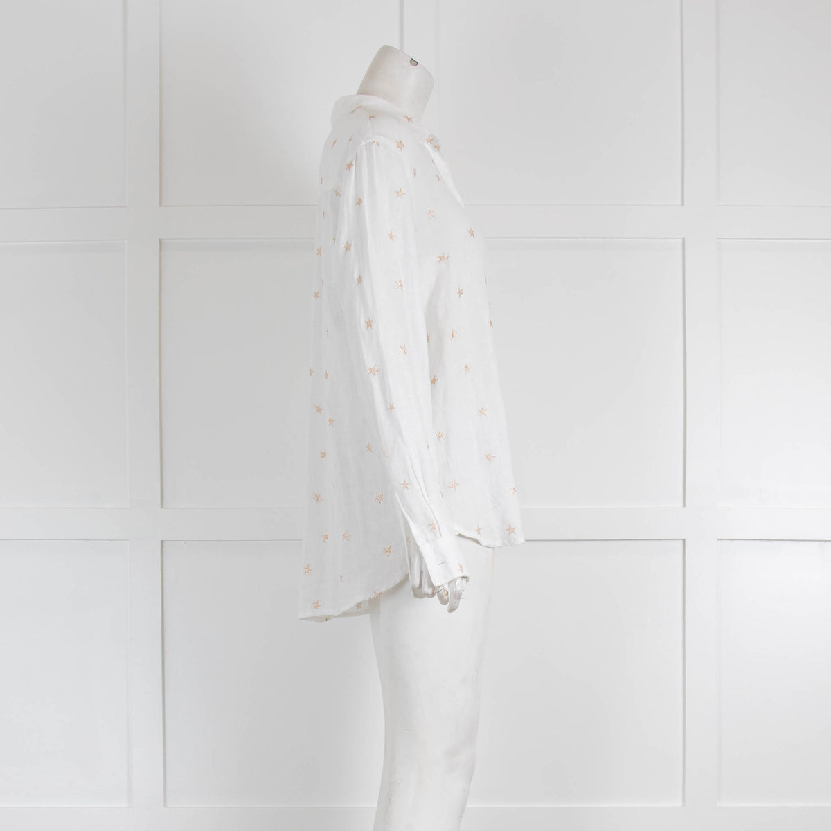Rails White Shirt with Rose Gold Stars