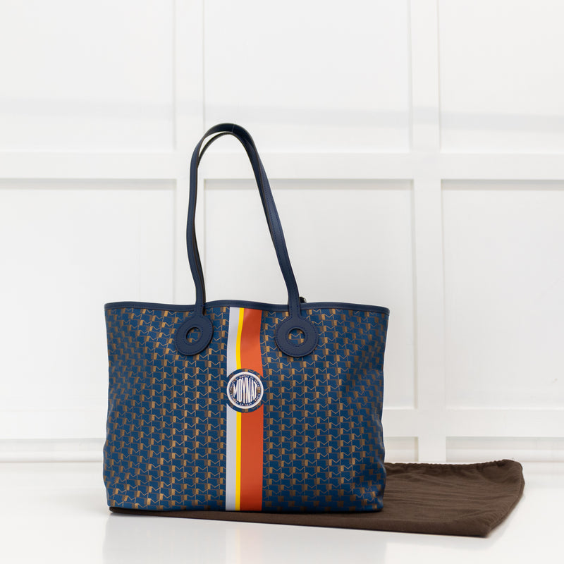 Moynat Paris Oh! Ruban MM Blue Canvas Tote Bag