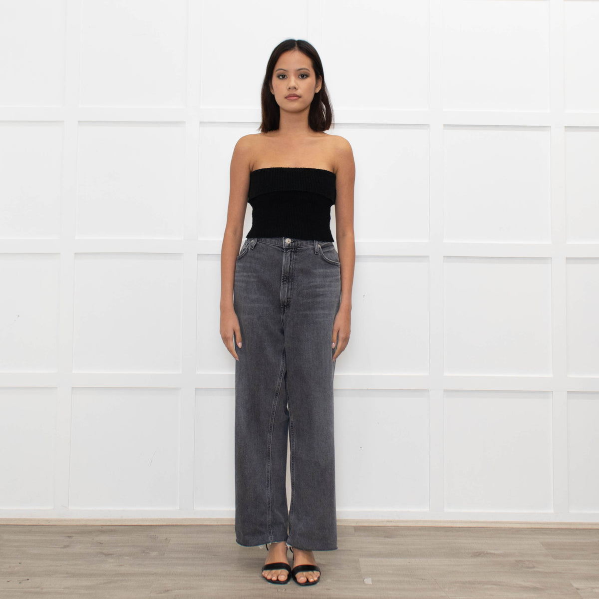 Citizens of Humanity Grey Daphne Cropped Jeans