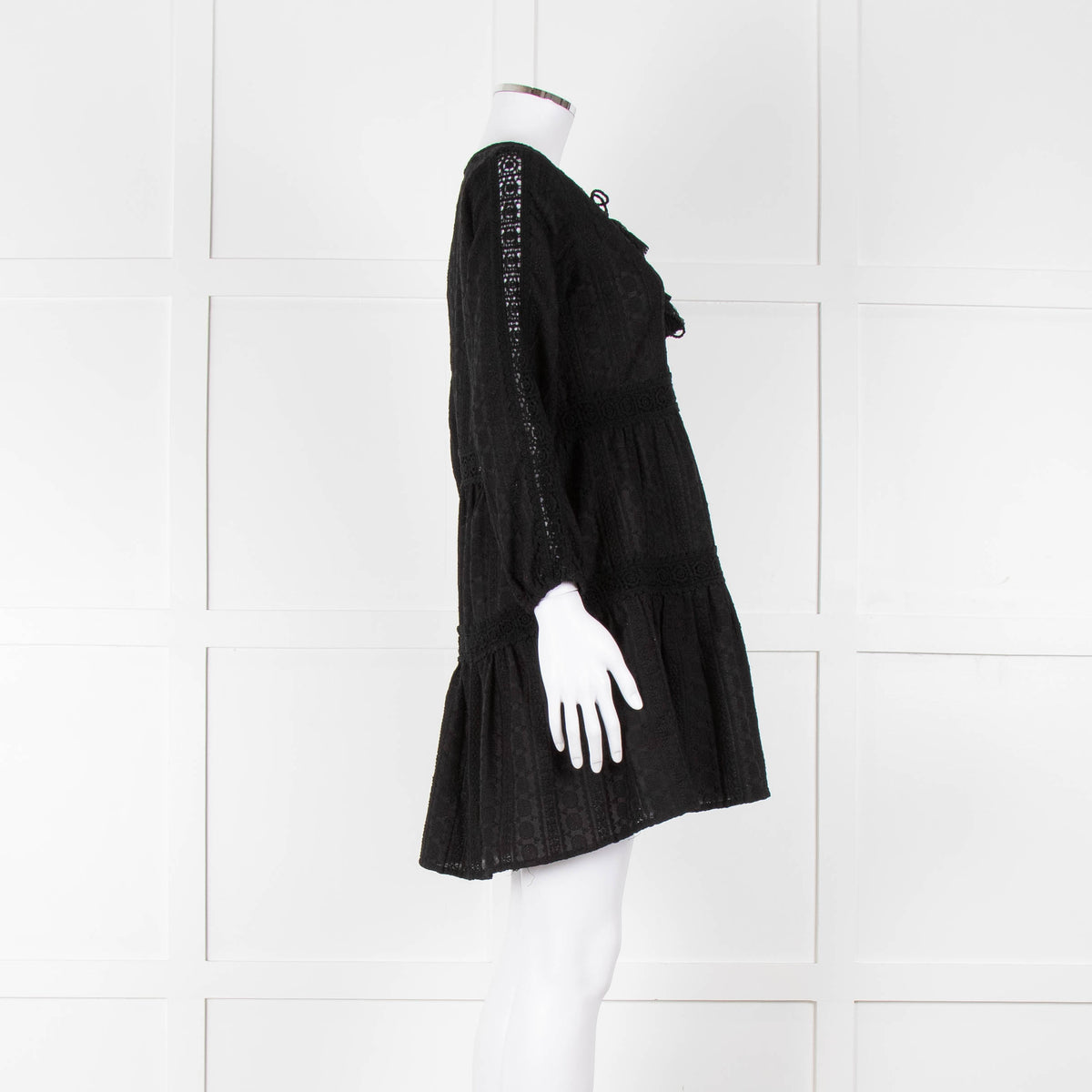 Melissa Odabash Black Short Tiered Beach Dress