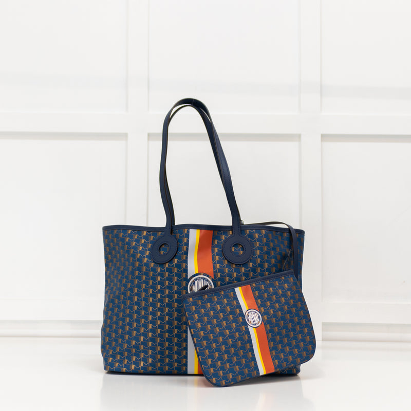 Moynat Paris Oh! Ruban MM Blue Canvas Tote Bag