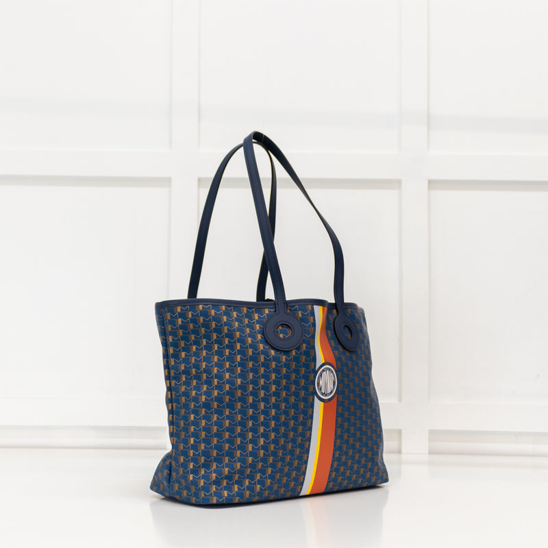 Moynat Paris Oh! Ruban MM Blue Canvas Tote Bag