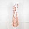 Sandro Peach Black Bandana Cotton Lace Up Back Sleeveless Midi Dress