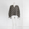 Isabel Marant Black Cream Tie Neck Silk Blouse