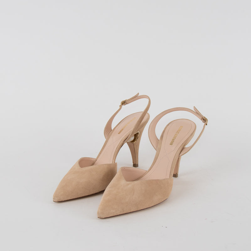 Nicholas Kirkwood Beige Suede Pointed Heels
