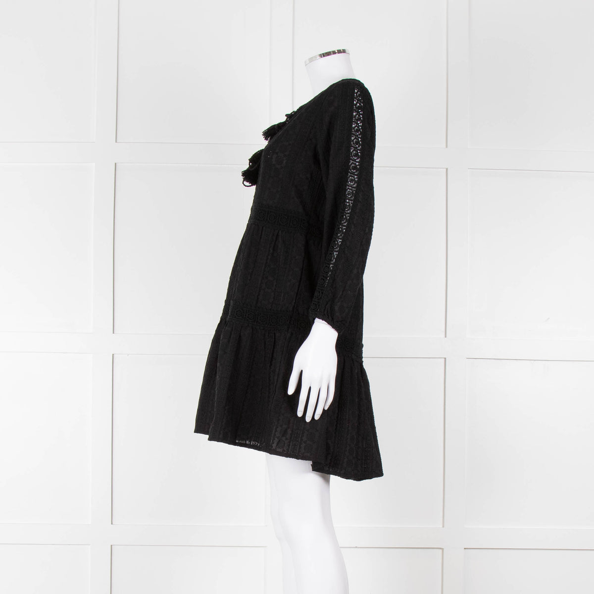 Melissa Odabash Black Short Tiered Beach Dress