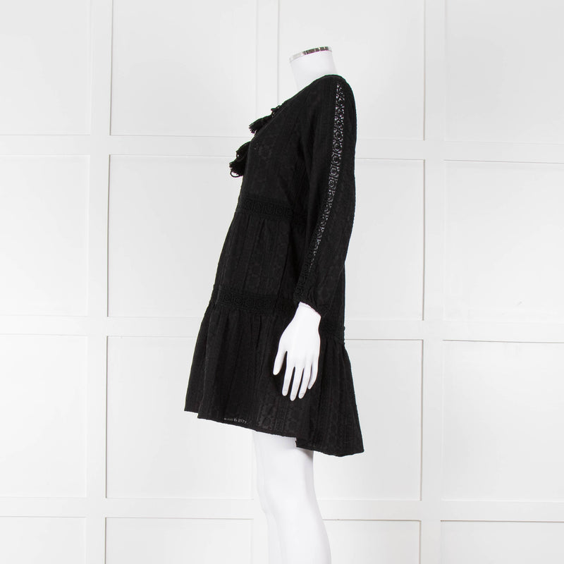 Melissa Odabash Black Short Tiered Beach Dress