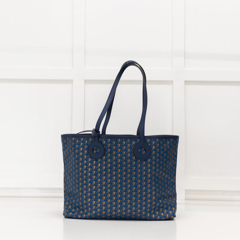 Moynat Paris Oh! Ruban MM Blue Canvas Tote Bag