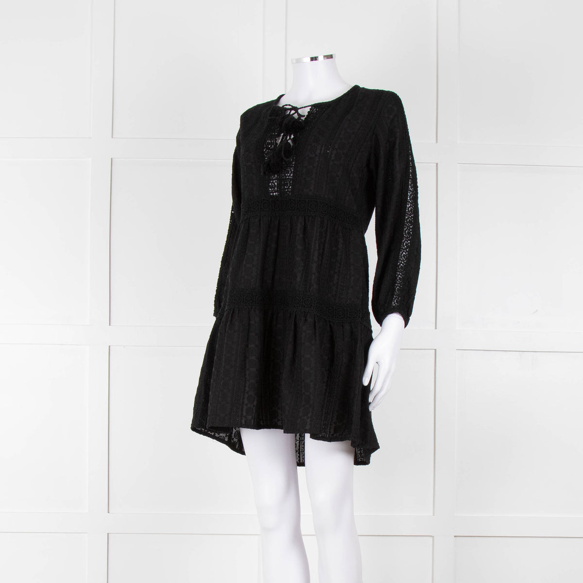 Melissa Odabash Black Short Tiered Beach Dress