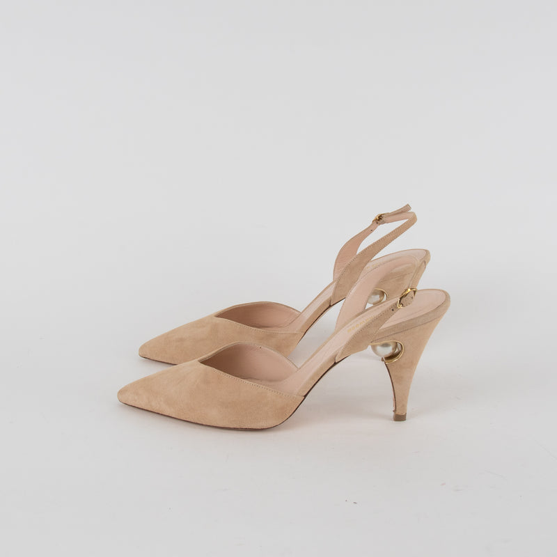 Nicholas Kirkwood Beige Suede Pointed Heels