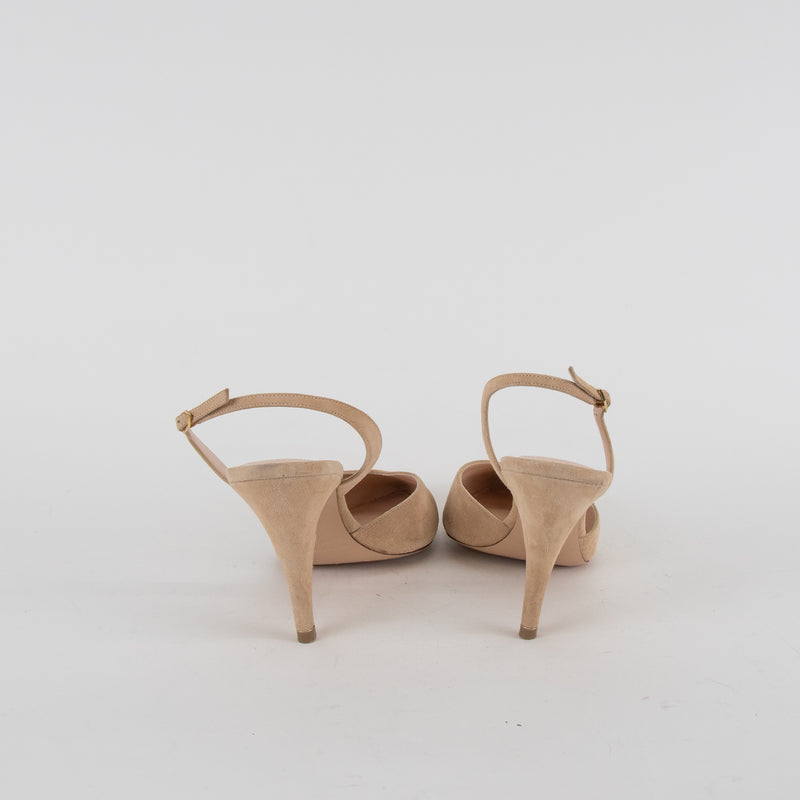 Nicholas Kirkwood Beige Suede Pointed Heels