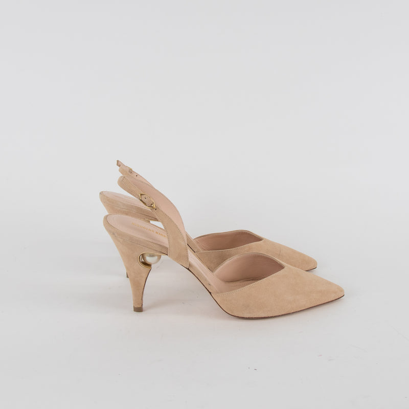 Nicholas Kirkwood Beige Suede Pointed Heels