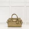 Mulberry Mini Bayswater In Khaki Pebbled Leather
