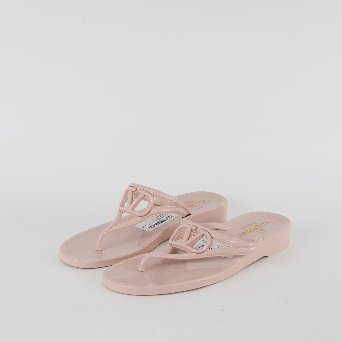 Valentino Pale Pink Low Wedge Flip Flops