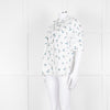 Day Birger Et Mikkelsen White Blue Floral Tie Neck Cotton Top