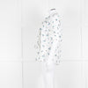 Day Birger Et Mikkelsen White Blue Floral Tie Neck Cotton Top