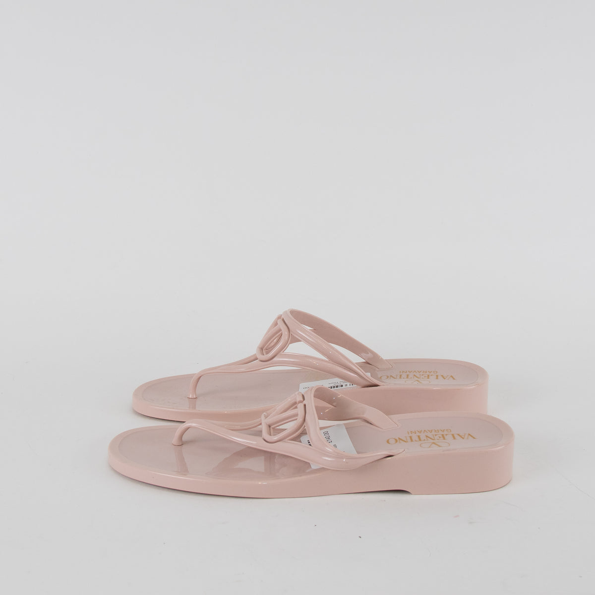 Valentino Pale Pink Low Wedge Flip Flops