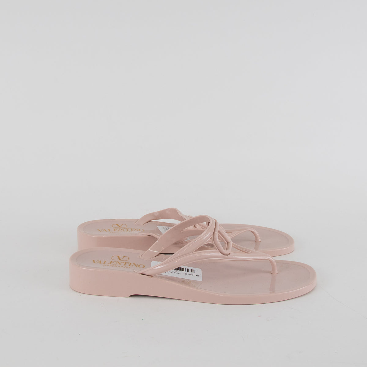 Valentino Pale Pink Low Wedge Flip Flops