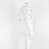 Day Birger Et Mikkelsen White Blue Floral Tie Neck Cotton Top
