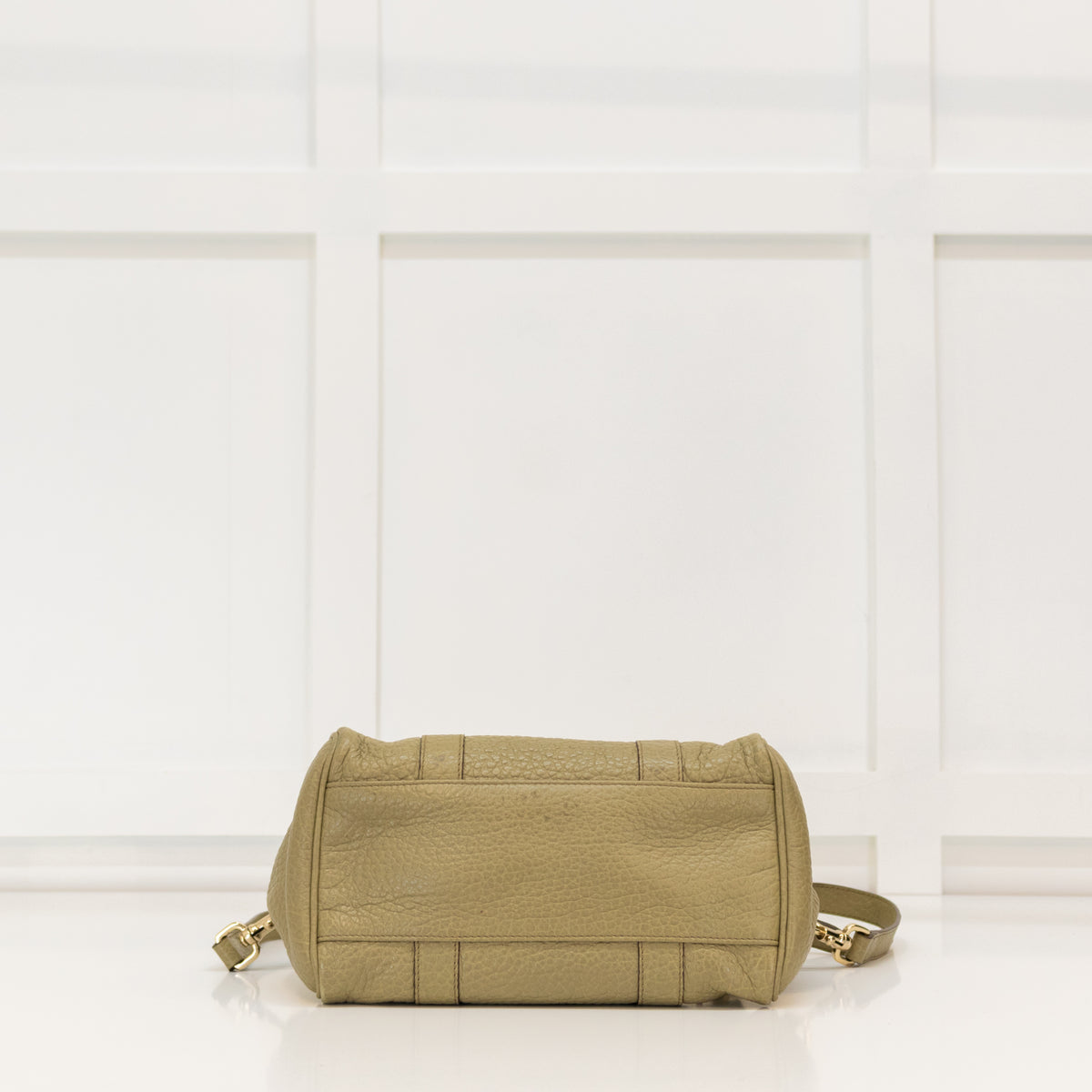 Mulberry Mini Bayswater In Khaki Pebbled Leather