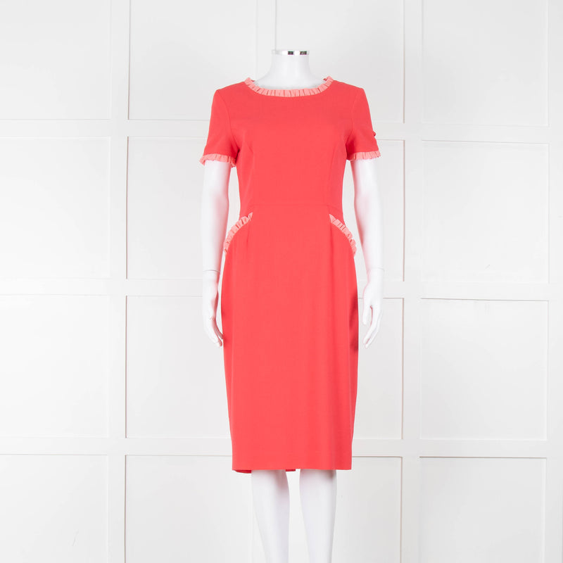 Goat Coral Frill Trim Short Sleeve Dress