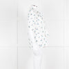 Day Birger Et Mikkelsen White Blue Floral Tie Neck Cotton Top