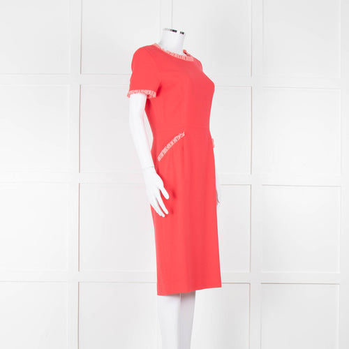 Goat Coral Frill Trim Short Sleeve Dress