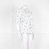 Day Birger Et Mikkelsen White Blue Floral Tie Neck Cotton Top