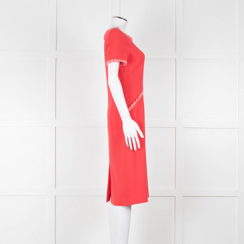 Goat Coral Frill Trim Short Sleeve Dress