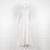 Mara Hoffman Cream Textured Short Sleeve Button Up Dress