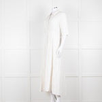 Mara Hoffman Cream Textured Short Sleeve Button Up Dress