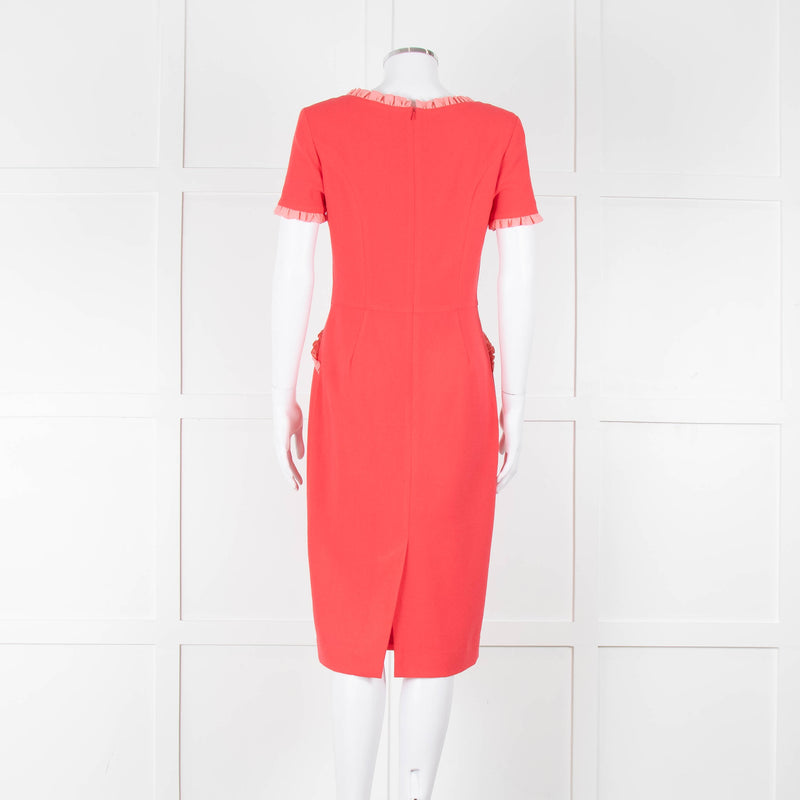 Goat Coral Frill Trim Short Sleeve Dress