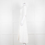 Mara Hoffman Cream Textured Short Sleeve Button Up Dress